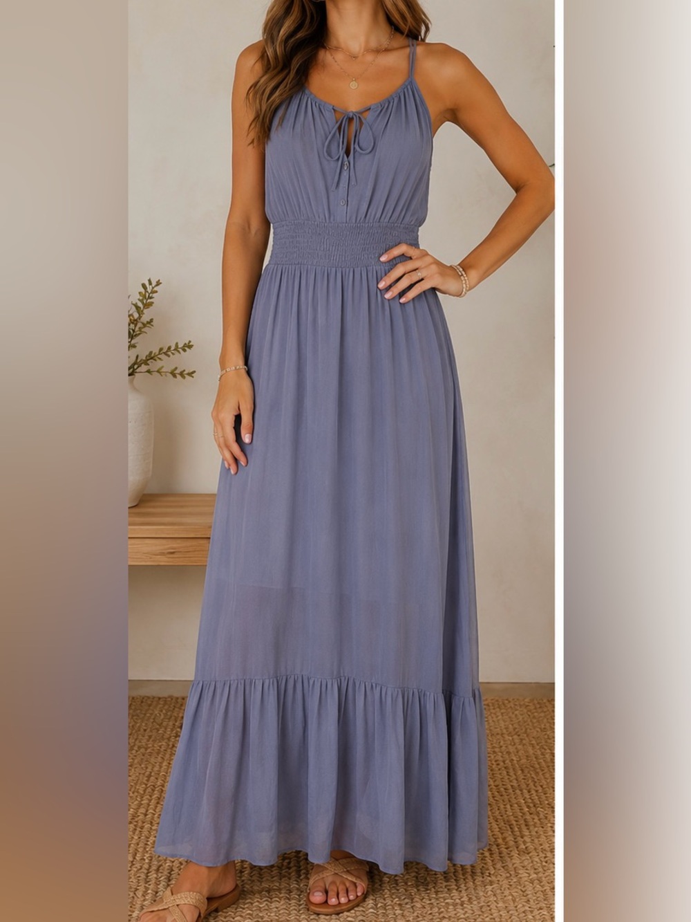 L  Love Women’s Size Large Brand New Stormy Skies Maxi Dress Sleeveless NWT